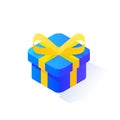 Blue Present Box Isometric Icon Royalty Free Stock Photo