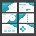 Blue presentation templates Infographic elements flat design set for brochure flyer leaflet marketing