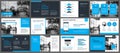 Blue presentation templates and infographics elements background