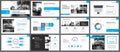 Blue presentation templates and infographics elements background