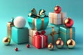 Blue Presents Gift Box Generative AI