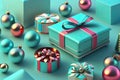 Blue Presents Gift Box Generative AI