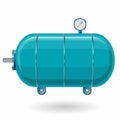 Blue pressure vessel for water, gas, air. Pressure tank for storage of material. Royalty Free Stock Photo