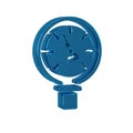 Blue Pressure water meter icon isolated on transparent background.