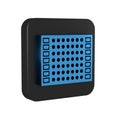 Blue Printed circuit board PCB icon isolated on transparent background. Black square button.