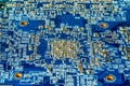 Blue PCB for computer components with electronic elements Royalty Free Stock Photo