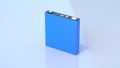blue prismatic cell, rectangular lithium phosphate LFP battery for modern electric vehicles and energy storage, 3d rendering