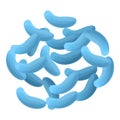 Blue probiotics icon, cartoon style