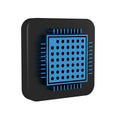Blue Processor icon isolated on transparent background. CPU, central processing unit, microchip, microcircuit, computer Royalty Free Stock Photo