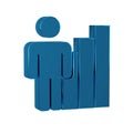 Blue Productive human icon isolated on transparent background. Idea work, success, productivity, vision and efficiency