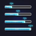 Blue progress bar, loading, template for app interface Royalty Free Stock Photo