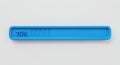 Blue progress bar with a rectangular design on a light gray background. The bar