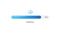 Blue progress bar with upload icon and percentage indicator Royalty Free Stock Photo