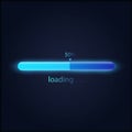 Blue progress loading bar vector illustration