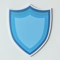 Blue protection shield icon isolated Royalty Free Stock Photo