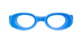 Blue protective eyewear swimming glasses on a white background. Royalty Free Stock Photo