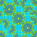 Blue psychedelic Citrus. Fruit pattern