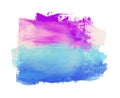 Blue purple abstract blended watercolor paint splash stroke on canvas