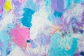 Blue Purple abstract hand painted canvas background, texture. Colorful textured backdrop Royalty Free Stock Photo