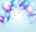 Blue purple birthday background