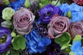 Blue and purple bridal bouquet