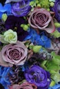 Blue and purple bridal bouquet