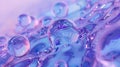 A blue and purple bubble liquid on blue background.