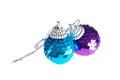 Blue and purple christmas ornament Royalty Free Stock Photo