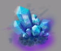 Blue and purple Crystal stone. mineral