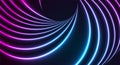 Blue purple 3d neon wavy lines abstract technology background Royalty Free Stock Photo