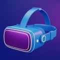 Blue and Purple 3D Rendered Virtual Reality Headset goggles technology Royalty Free Stock Photo