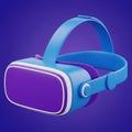 Blue and Purple 3D Virtual Reality Headset on Purple Background goggles technology Royalty Free Stock Photo