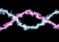 Blue and purple electric arcs