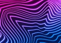 Blue purple flowing refracted neon waves abstract background