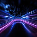 A blue and purple flowing wave on a dark background modern tech Abstract Background