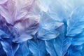 Blue and purple frosted glass leaves with detailed texture, abstract background Royalty Free Stock Photo