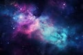 Blue and Purple Galaxy Background Created with Generative AI Technology