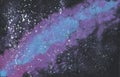 Blue and purple galaxy background painted with acrylics