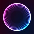 Blue purple glowing neon circle abstract concept background Royalty Free Stock Photo