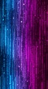 Blue and purple glowing particles falling vertically Royalty Free Stock Photo