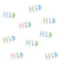 Blue, purple and green etters hbd on white background