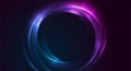 Blue and purple neon glowing glossy circles abstract background Royalty Free Stock Photo