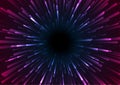 Blue purple neon space starburst abstract background Royalty Free Stock Photo