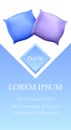 Blue and Purple Pillows Top View Mock Up Banner