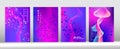 Blue Purple Pink Punk Vector Cover Layout. Colorful Equalizer Music Background Minimal Royalty Free Stock Photo