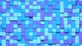 Blue purple small box cube random geometric background. Abstract square pixel mosaic illustration. Land block background. Fantasy Royalty Free Stock Photo