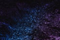 Blue purple space grunge abstract aluminum, titanium shiny foil background Royalty Free Stock Photo