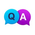 Blue and purple speech bubbles with Q and A isolated on a transparent background Royalty Free Stock Photo