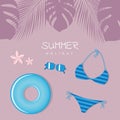 Blue and purple summer beach design