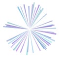 Blue and purple sunburst circle illustration.